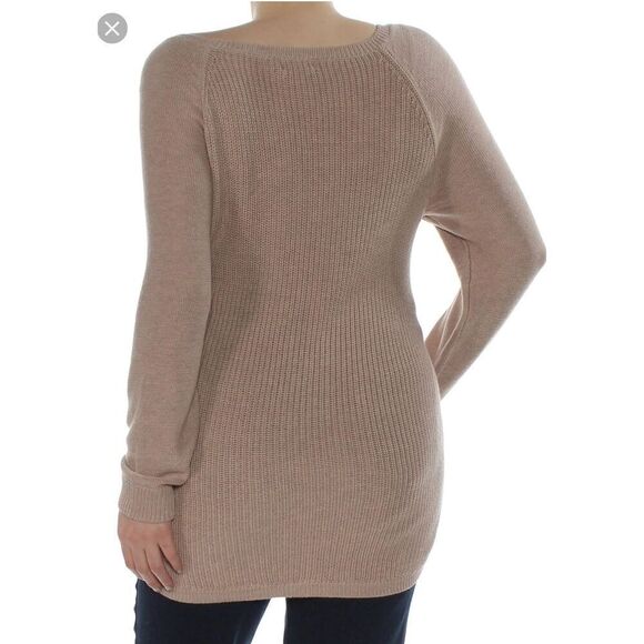 Maison Jules Metallic Dot Sweater Heather Oat Fox Tan Gold XLarge - Picture 2 of 7